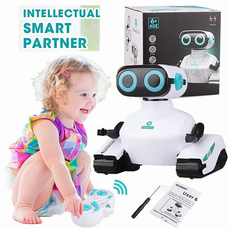 Zk30 Rechargeable Smart Robot Ebo Robot Toys For Kids Remote Control Interactive Toys With Music Dancing LED Eyes Children Gifts