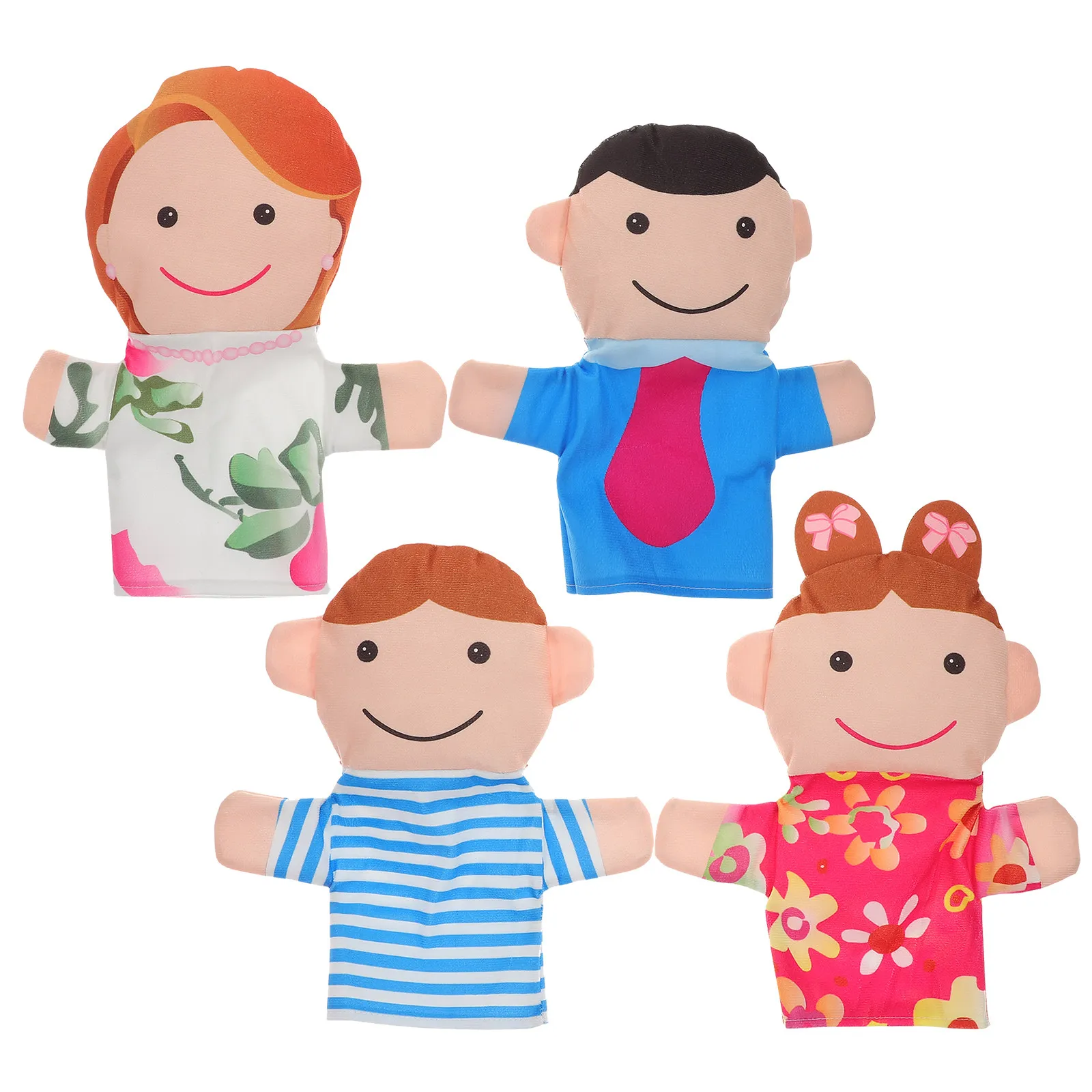 

4Pcs Hand Puppet Family Lightweight Skin Friendly Family Puppets for Toddlers Storytelling Stage Performance Hand Puppet
