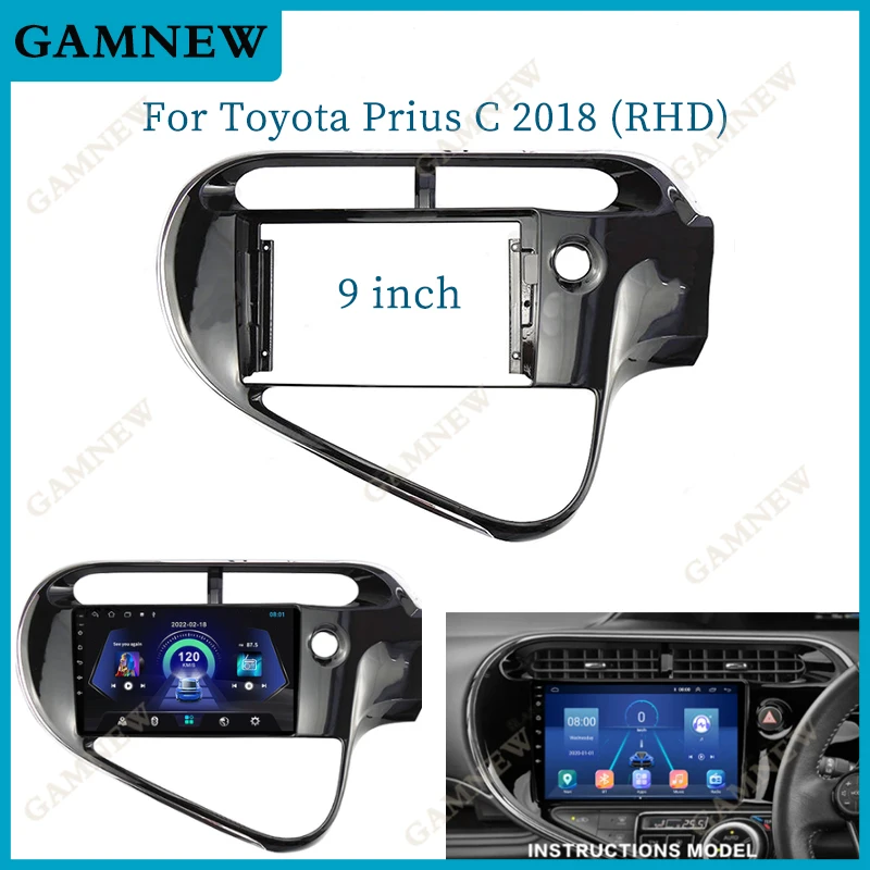 9 Inch Car Frame Fascia Adapter Decoder Android Radio Dash Fitting Panel Kit For Toyota rius C 2018