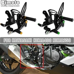 Ninja400/250 Adjustable Rearsets Rear Sets Footrest Foot Pegs Pedal For KAWASAKI Ninja 250 400 2018-2023 Z400 2019-2023