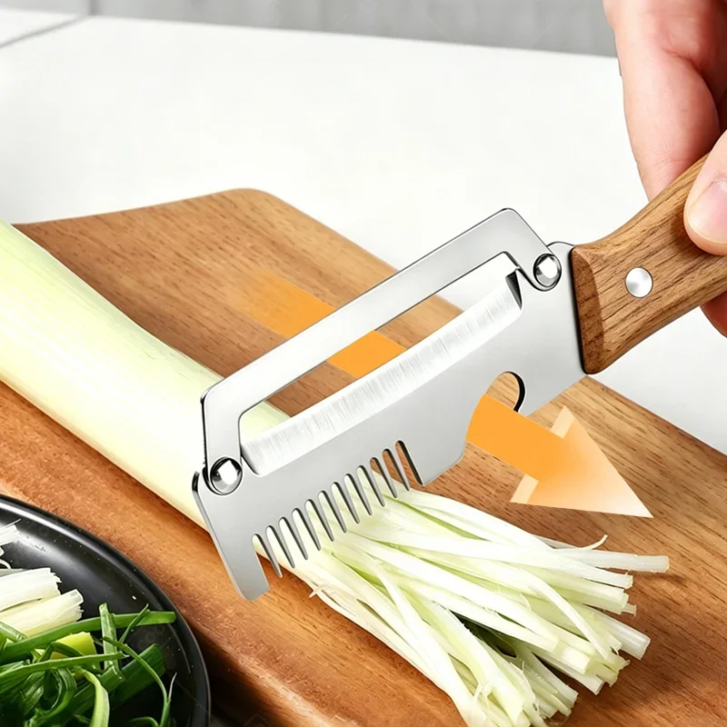 WXCOO Vegetable Peeler Stainless Steel with Wooden Handle for Fruit and Salad Slicing Scissors Kitchen Tool Cooking Gadget