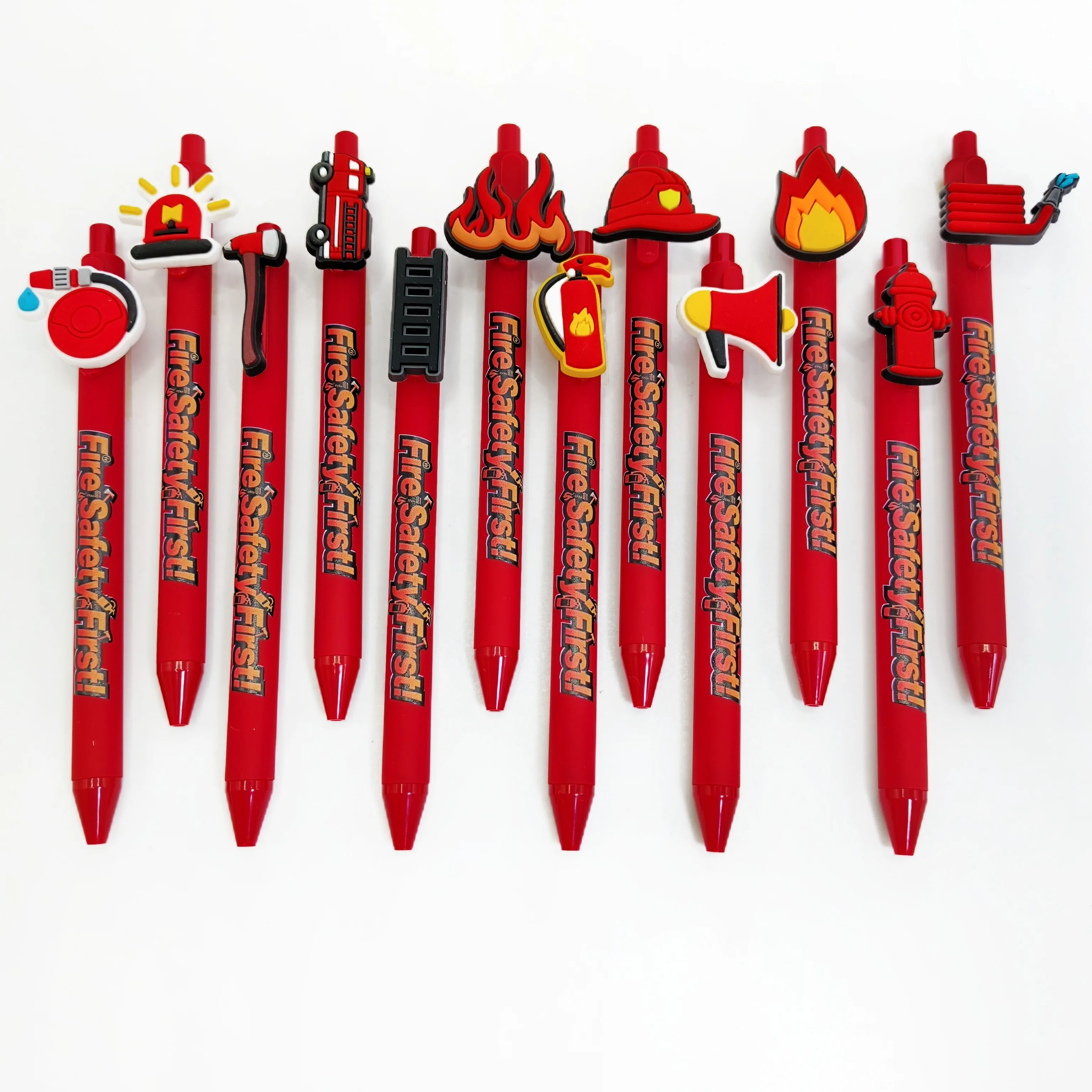 

8PCS/12PCS Fire Safety Theme Ballpoint Pen Preventing Fire Safety Ballpoint Pen Student Writing Gift Pen