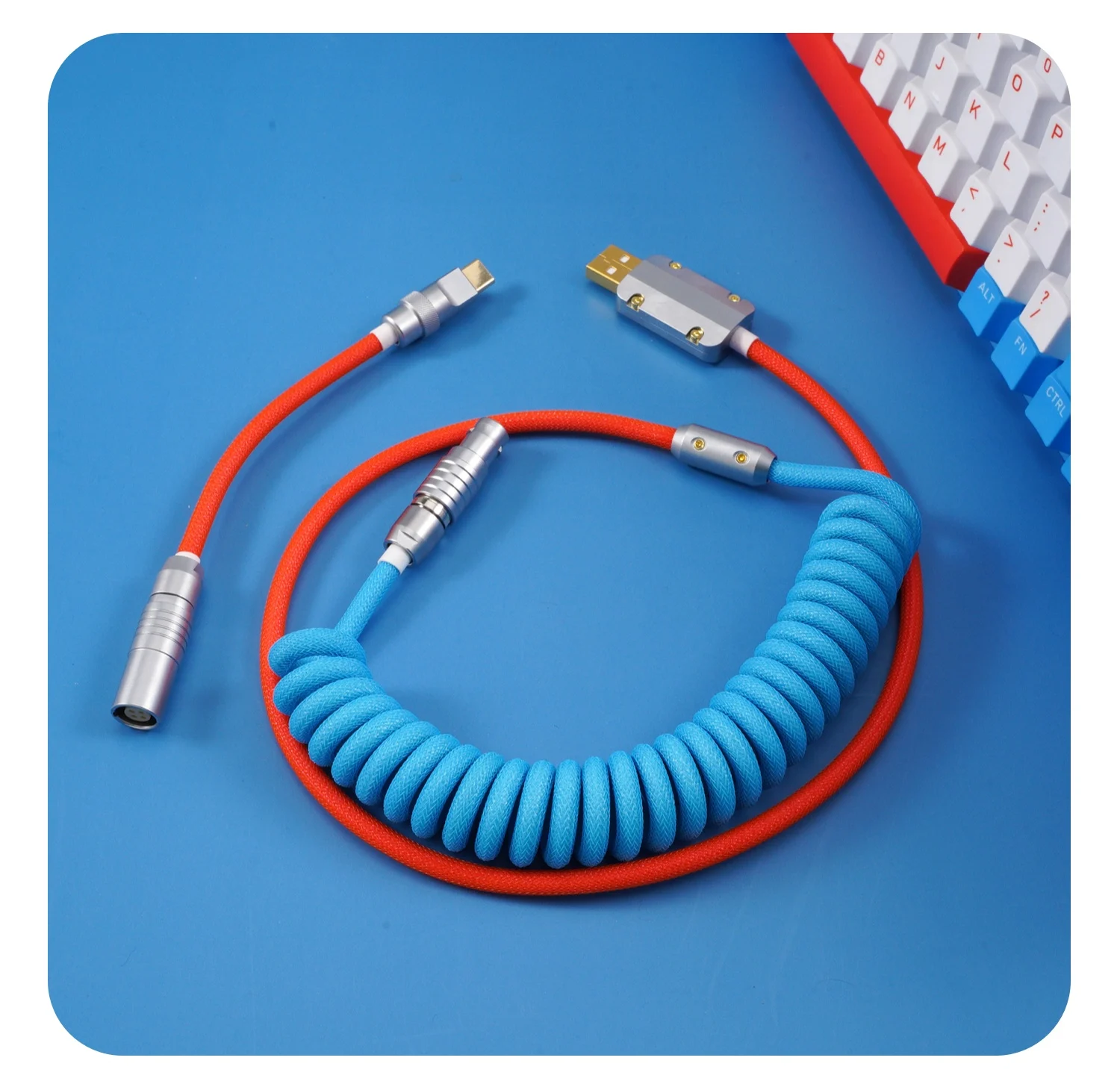 Spot GeekCable Pure Manual Keyboard Mekanis Kustom Garis Tema IQUNIX Pencocokan Warna F96 Sky City