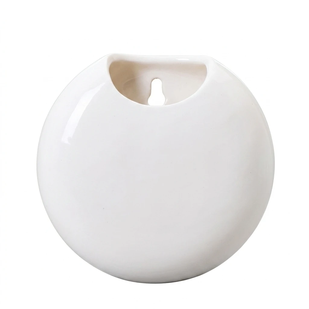 Ceramic Wall Hanging Planter Black White Minimalist Creative Hydroponic Pot For Home Decoration
