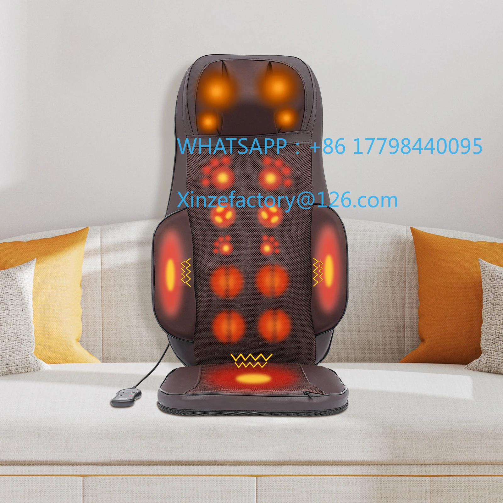 

Customizable Shiatsu Massage Seat Cushion Back Massager