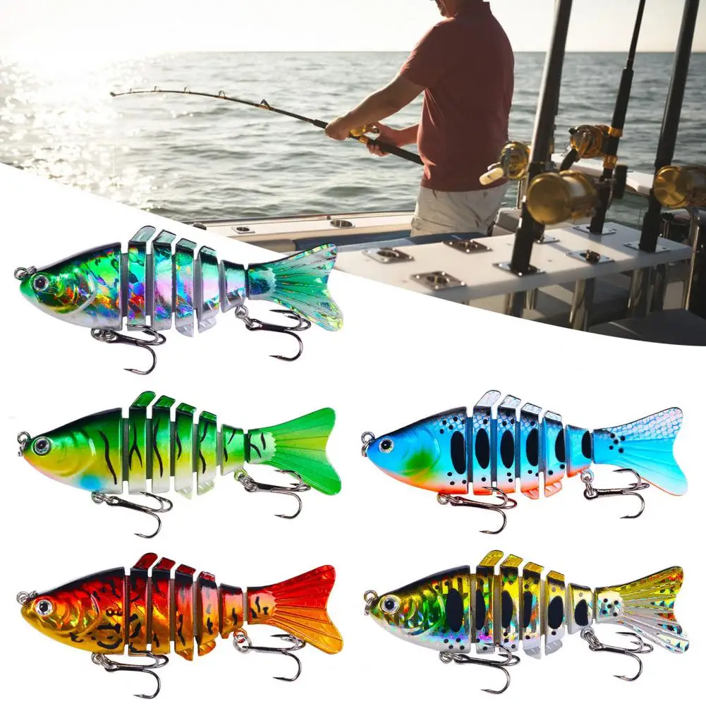 

5Pcs Multi-Jointed Swimbait Fishing Lures with Treble Hooks Realistic Fishing Bait Bright Color Hard Baits Artificial Lures