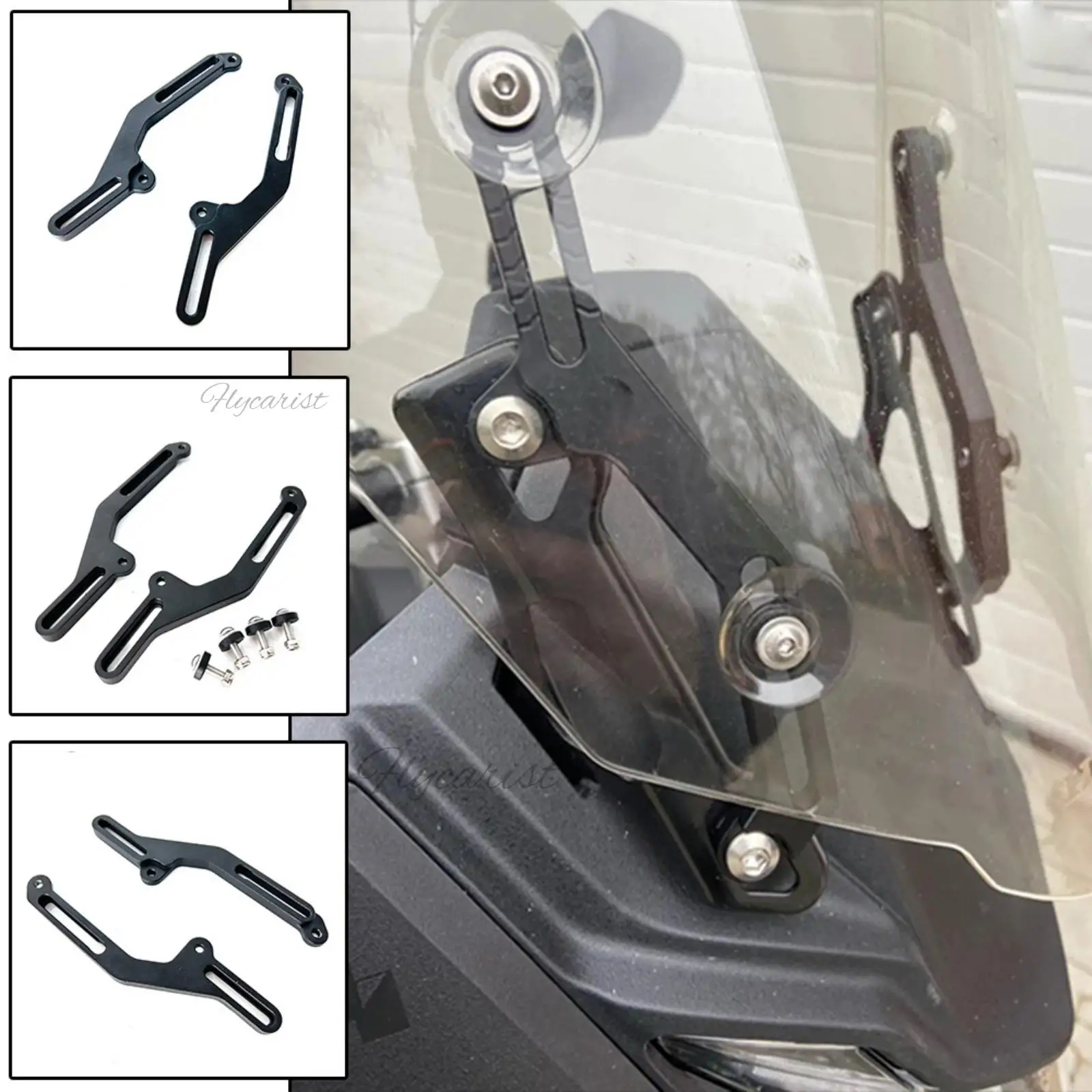 For HONDA transalp xl750 2023 2024 Windscreen Adjusters CNC Windshield Black Bracket