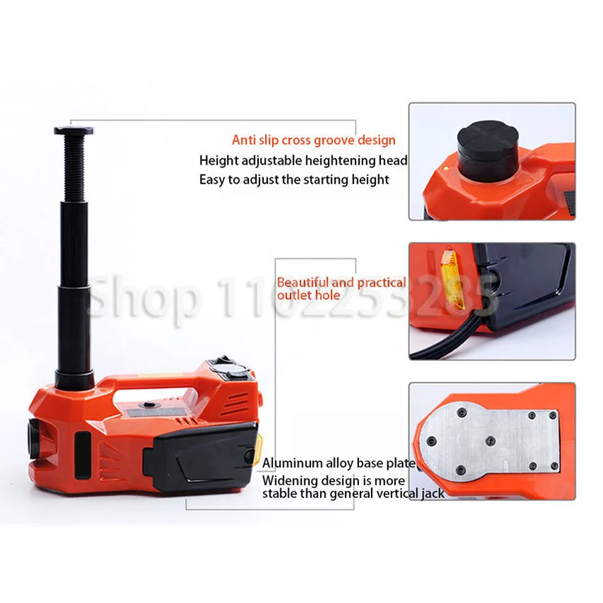 Car Floor Jack Electric Hydraulic Car Jack 12V 5Ton with Inflator Pump LED Light for Truck Tire Repair Tool - Image 4