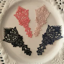 10Pcs/Lot 10*5cm Shiny Pink Black Navy Beige Gradient Sewing Motif Venise Lace Applique for Garment Embroidery Lace Patches
