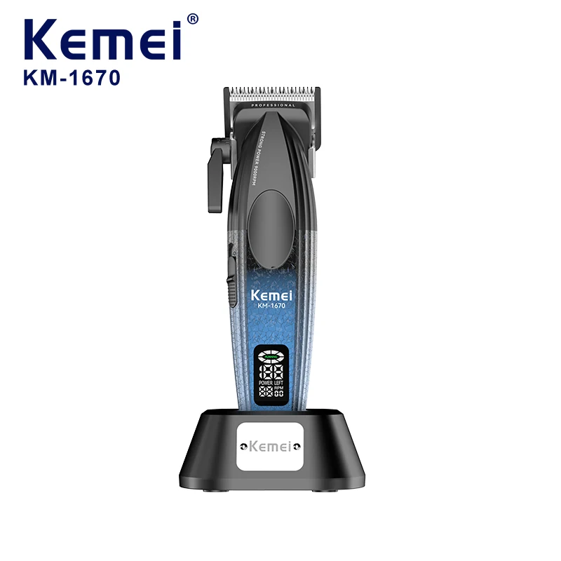 

Kemei 1670 Electric Hair Clippers Professional 9000 RPM Barber Hair Cutting Tools for Barber Shop Cordless Hair Trimmer for Men