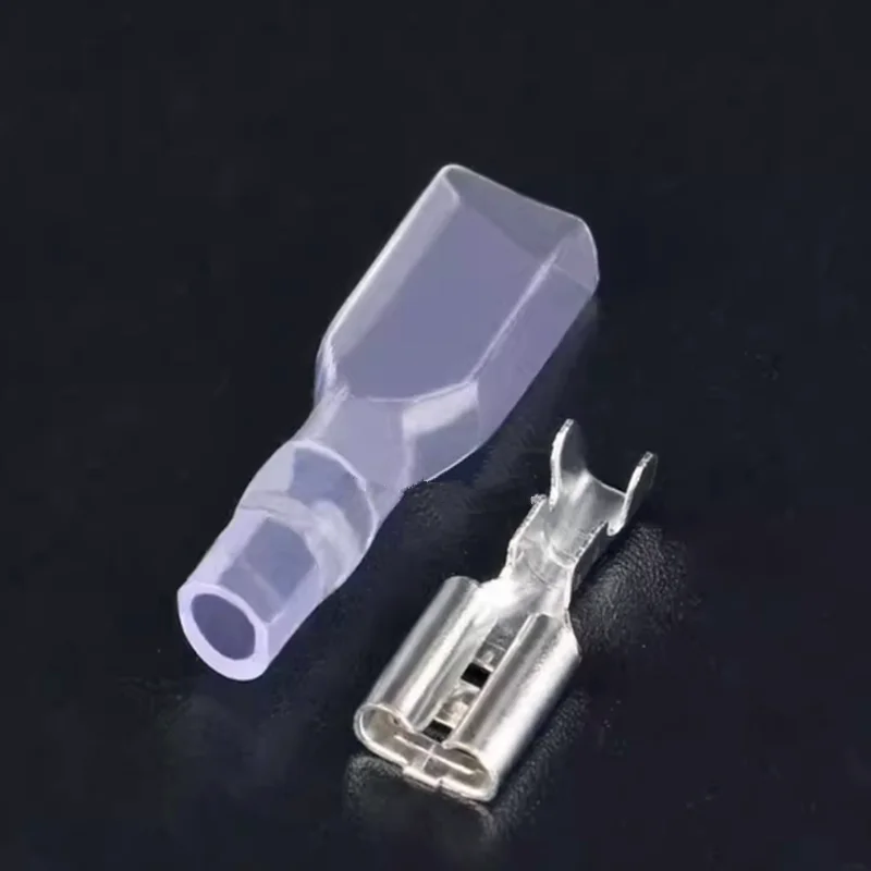 フック付きの透明な編組コネクタ,2.8mm,50セット,2.8mm
