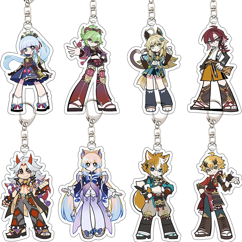 Kamisato Ayaka Kirara Genshin Impact Acrylic Keychain Bag Pendant Affordable Decoration Surrounding Accessories Birthday Gift