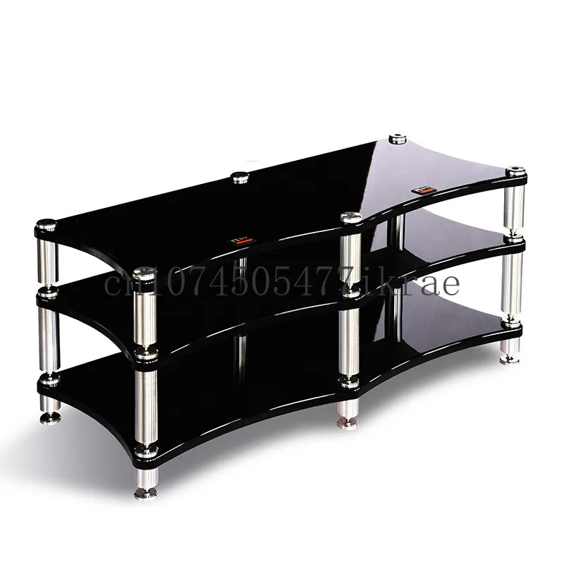 DY-012 Piano Paint Power Amplifier Rack Audio Rack Speaker Machine Stand Shock-Absorbing Nail Tripod Rack Bile Cabinet Shelf