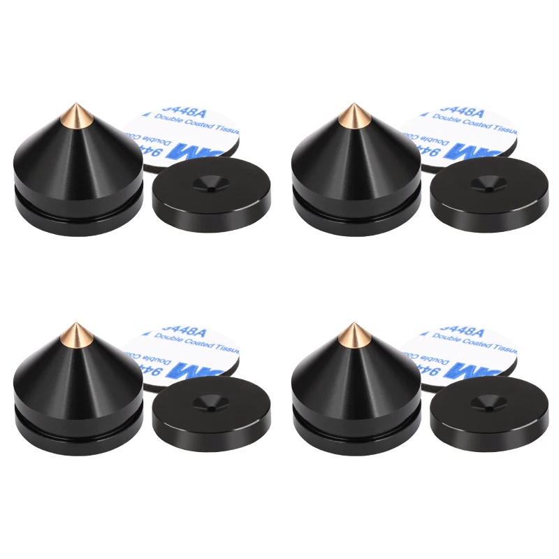 

1set/ 4PCS aluminum alloy Solid core metal sharp cone pure copper speaker spikes hifi feet pads 23mm