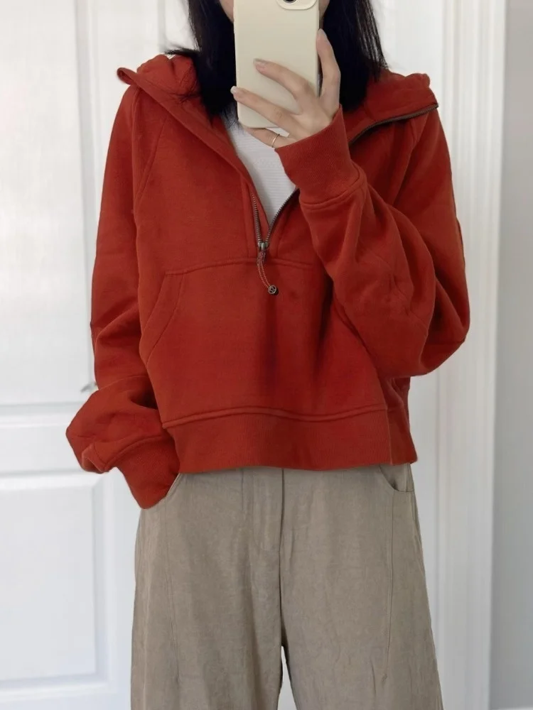 Retro sle casual preguiçoso longo sve hoodie feminino outono inverno solto f zip faionable emagrecimento topo commute sle