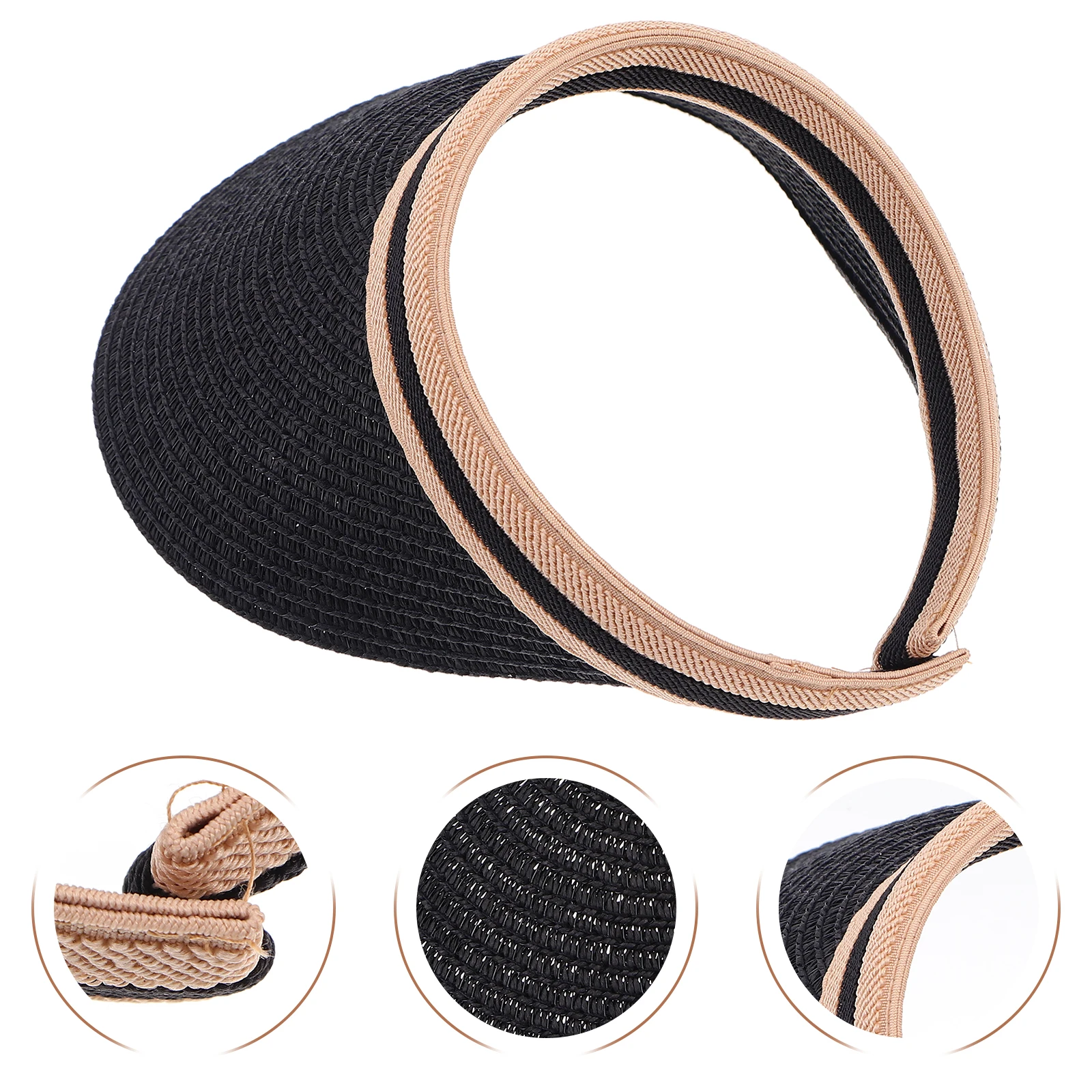

Empty Top Hat Large Straw Sun Protection Hat Portable Beach Cap Wide Headb Breathing Design Quality Material