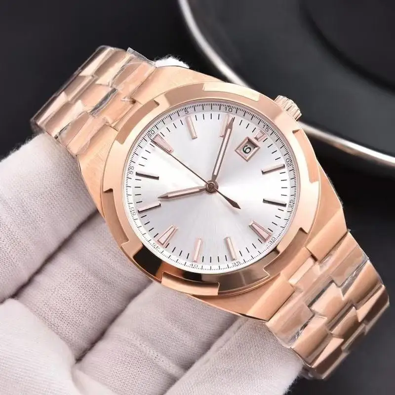 ساعات آلية أوتوماتيكية فاخرة للرجال مقاس 41 ملم من الفولاذ المقاوم للصدأ وزجاج الياقوت مع ساعات التاريخ للرجال