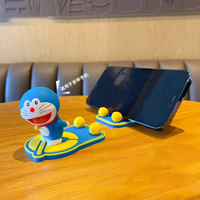 Doraemon Anime Peripheral Model Toy Mobile Phone Tablet Universal Kawaii Mobile Phone Holder Desktop Ornaments Decorative Gift