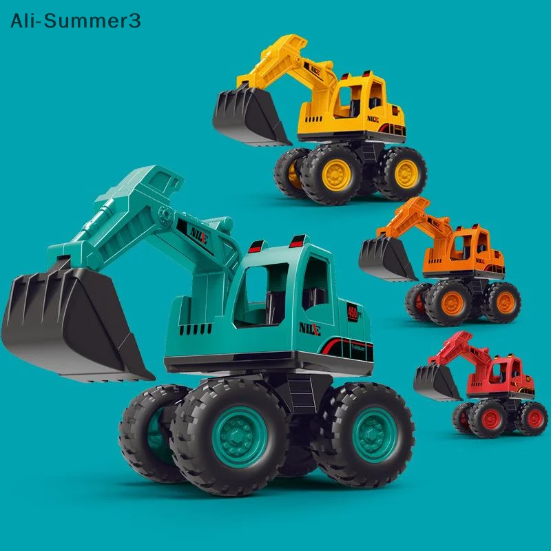 1Pcs Inertia Engineering Vehicle Large Digger Children Boy Beach Toys Simulated Excavator Truck Toy Gift Traxcavator Model
