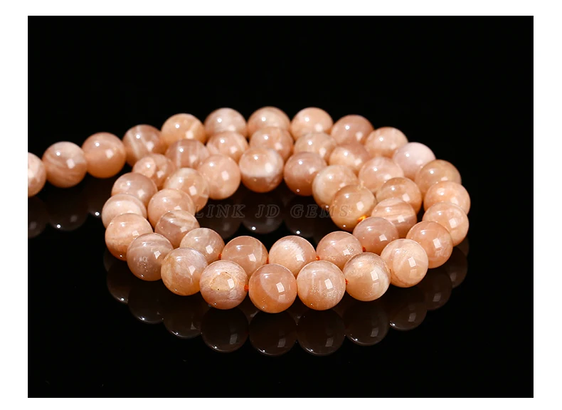 3A-Qualität Natürliche Orange Sonnensteinperle Runde Lose Distanzperle Heilende Edelsteine für Schmuckherstellung DIY Halskette Armband Zubehör – Detail 9