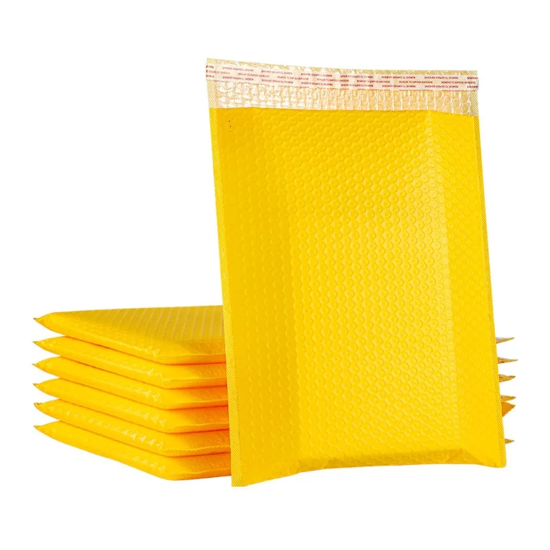 20Pcs Shipping Bubble Wrap Yellow Poly Bubble Mailers Shockproof Padded Envelopes Packaging Supplies Big Bubble Envelope 28x37cm
