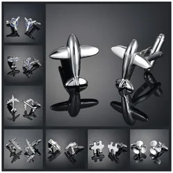 Quality Silvery Color Cufflinks Fighter Airplane Aircraft Cufflink French Shirt Cuffs Suit Accessories Wedding Soilder Jewelry