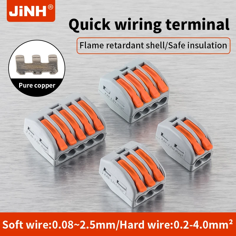 JINH 100Pcs CMK41 Push-in Wire Splicing Connectors 28-11AWG 