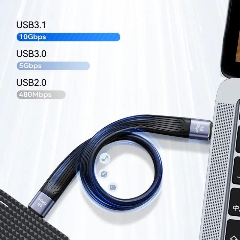2PCS Multifunctional Type C To Type C 100W Fast Charging 4K 60Hz HD Video USB3.1 C Cable For Mobile Phone