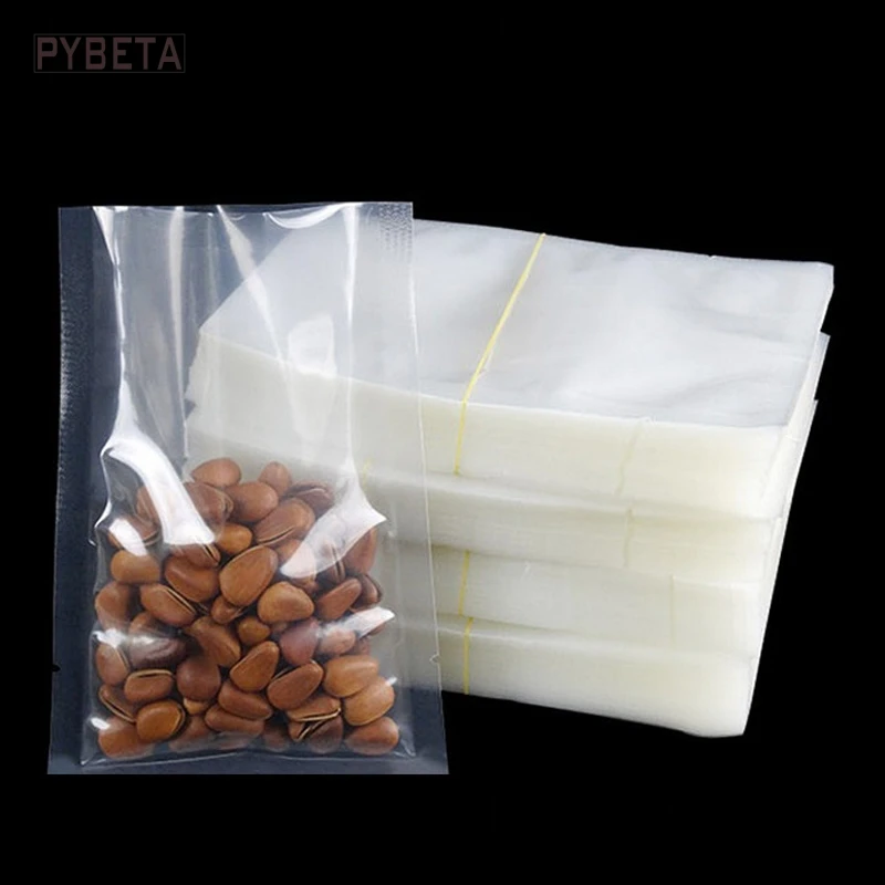 100pcs/lot- Flat Open Top Clear Plastic Vacuum pouch Transparent Heat seal candy food gift packaging bag