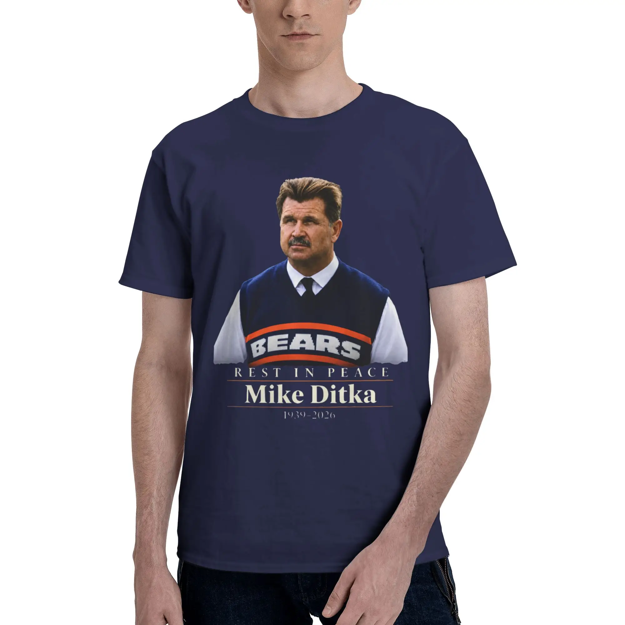 New Arrival RIP Mike Ditka  T Shirt for Men Women  100% Cotton Tee Shirt Short Sleeve Clothes