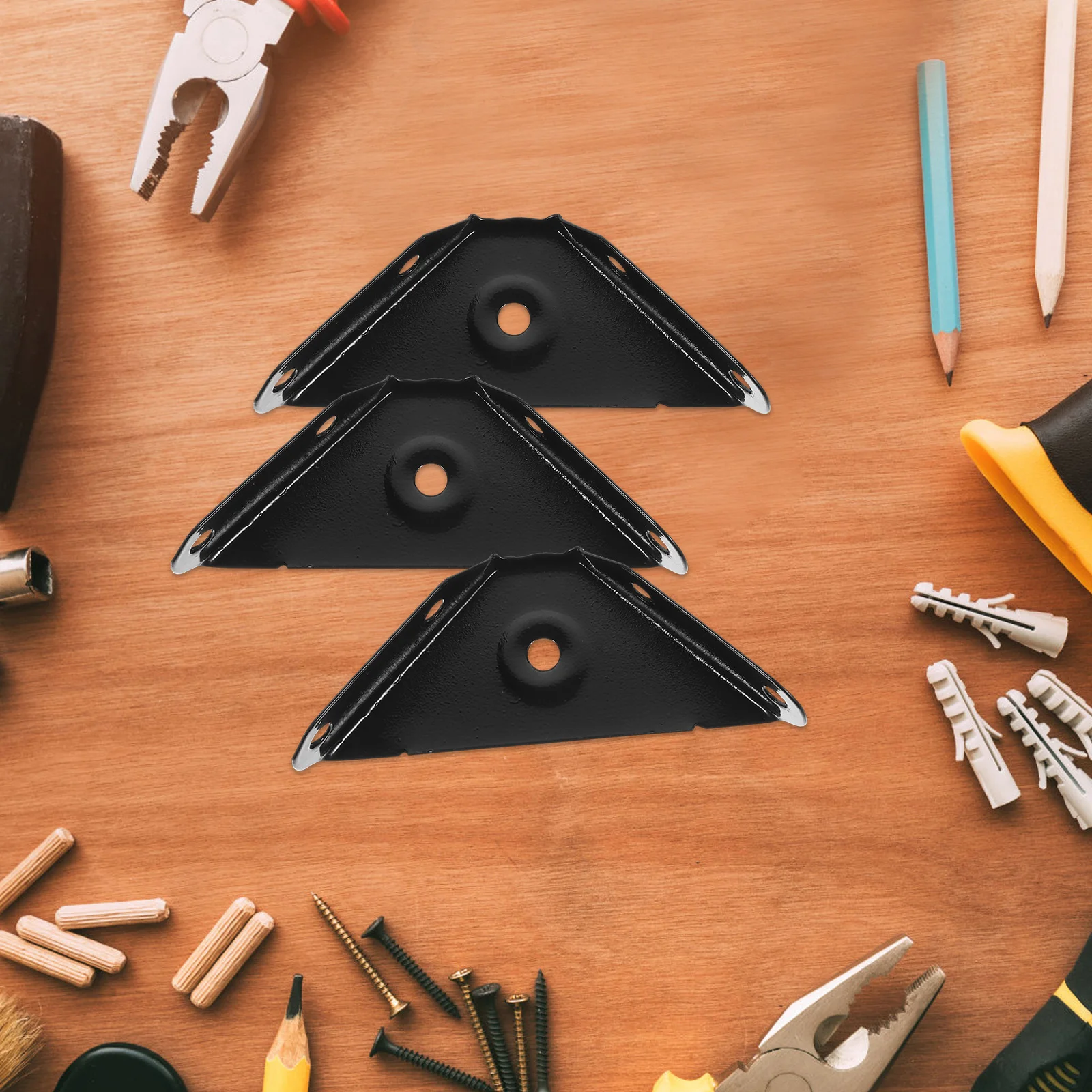 

12Pcs Corner Iron Cabinet Supports Metal Furniture Corner Braces Heavy Duty Triangle Shelf Brackets for Tables Frames Beds