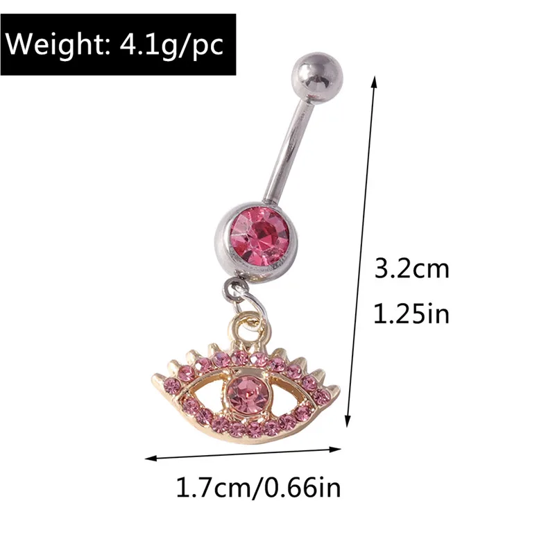 Aihua Böhmen Hamsa Hand baumeln Nabel Ring Chirurgenstahl türkische glückliche blaue Augen Bauchnabel Ring Piercing Ombligo Körperschmuck – Detail 1