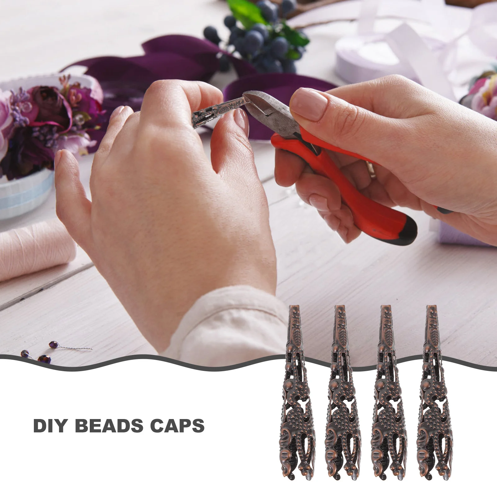 

120Pcs Bead Caps Metal Craft Cones Trumpet Flower Design for DIY Jewelry Making Bracelets Necklace Accessories Jewelry Findings