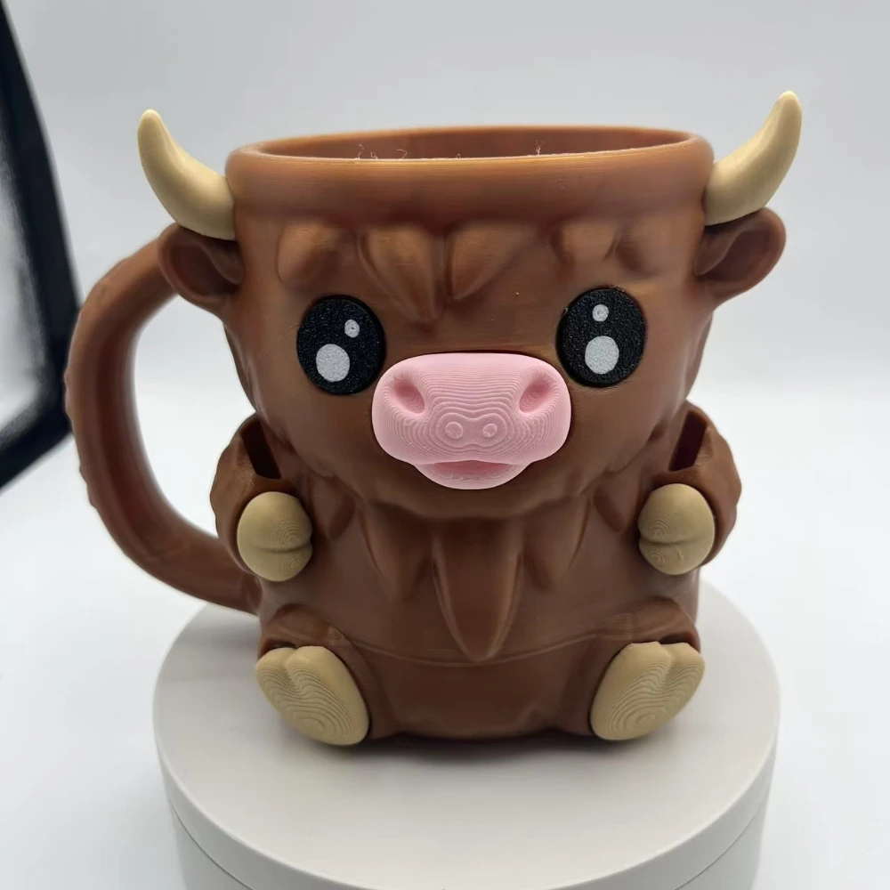 

3D Printd Reusable Popsicle Highland Cow Ice Beer Pint Holder Stand Ice Cream Pint Stand Ice& Ice Cream Kitchen Tools Gadgets