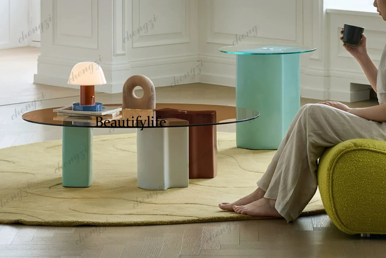 Living room modern coffee table modern simple designer fiberglass coffee table combination