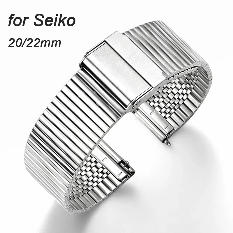 316L Stainless Steel Watch Band 20mm 22mm Quick Release Strap Silver Metal Solid Wrist Bracelet for Men Women for Omega