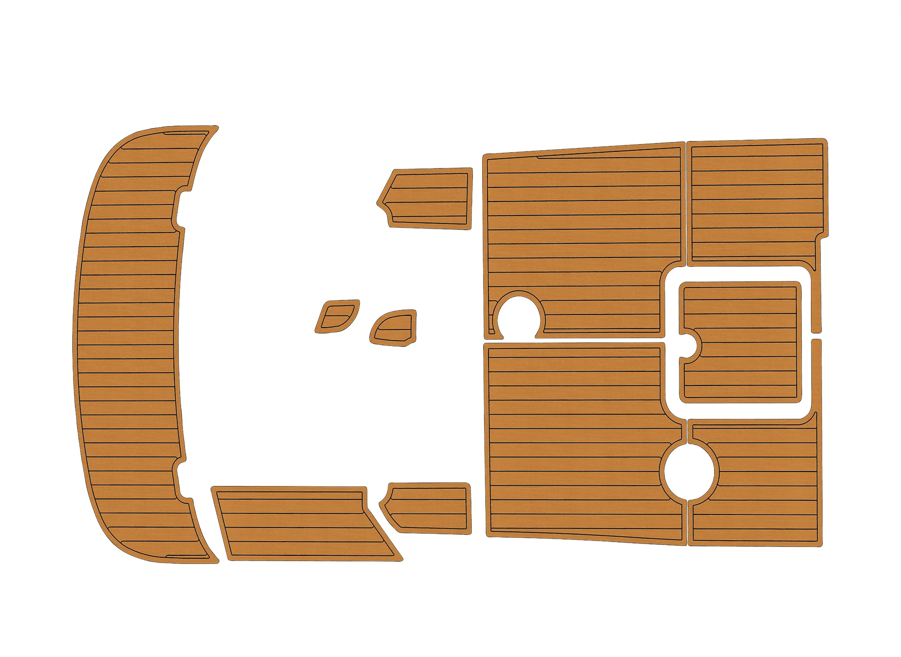 Non-Slip EVA Faux Teak Marine Mat Self-Adhesive 6mm Yacht Cockpit Pad for 2002-2007 maxum 2400 SCR Boat Decking Easy Install