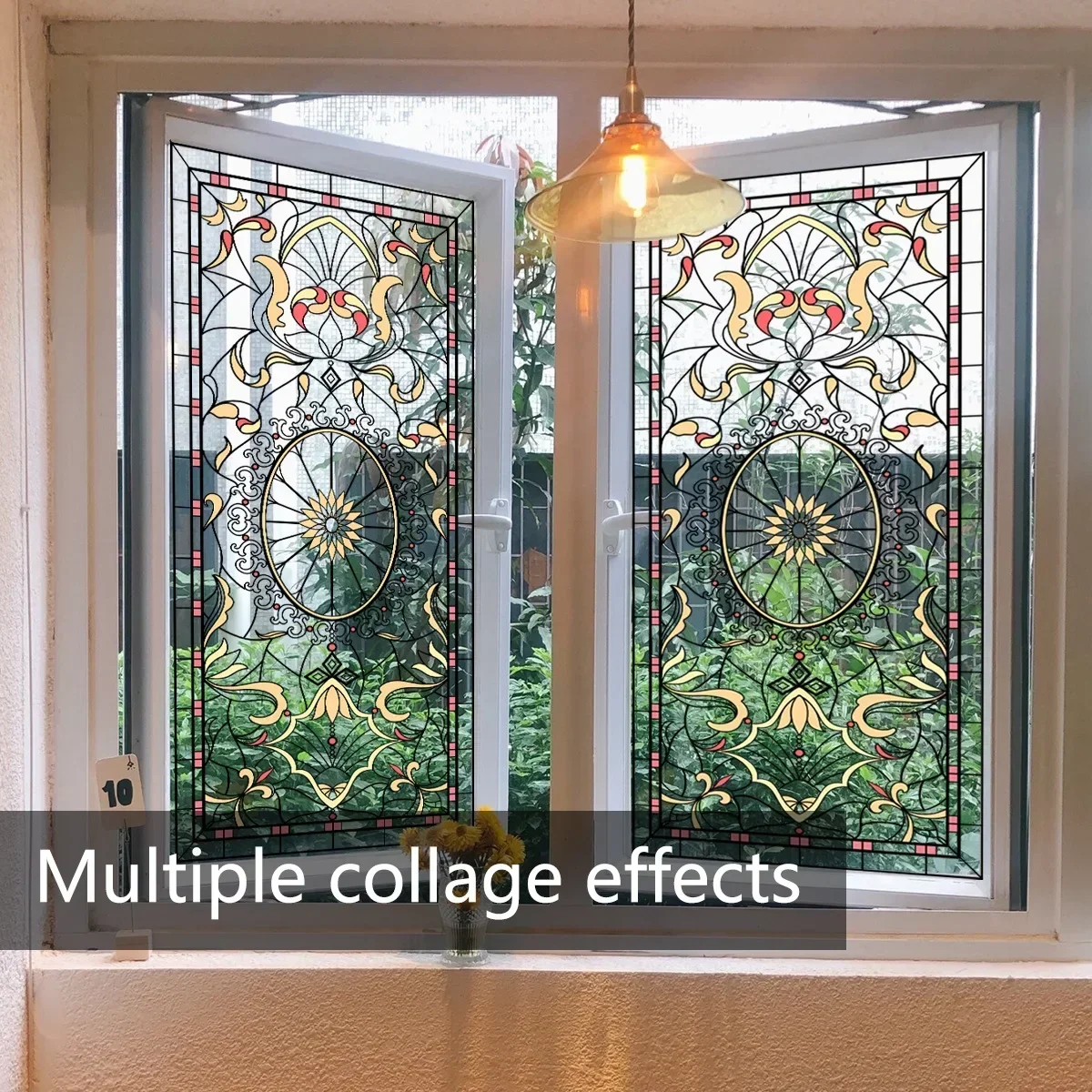 

3D Window Privacy Film Decorative Vinyl Stained Glass Decals Static Cling Window Stickers Bathroom Kitchen Window Decoartion