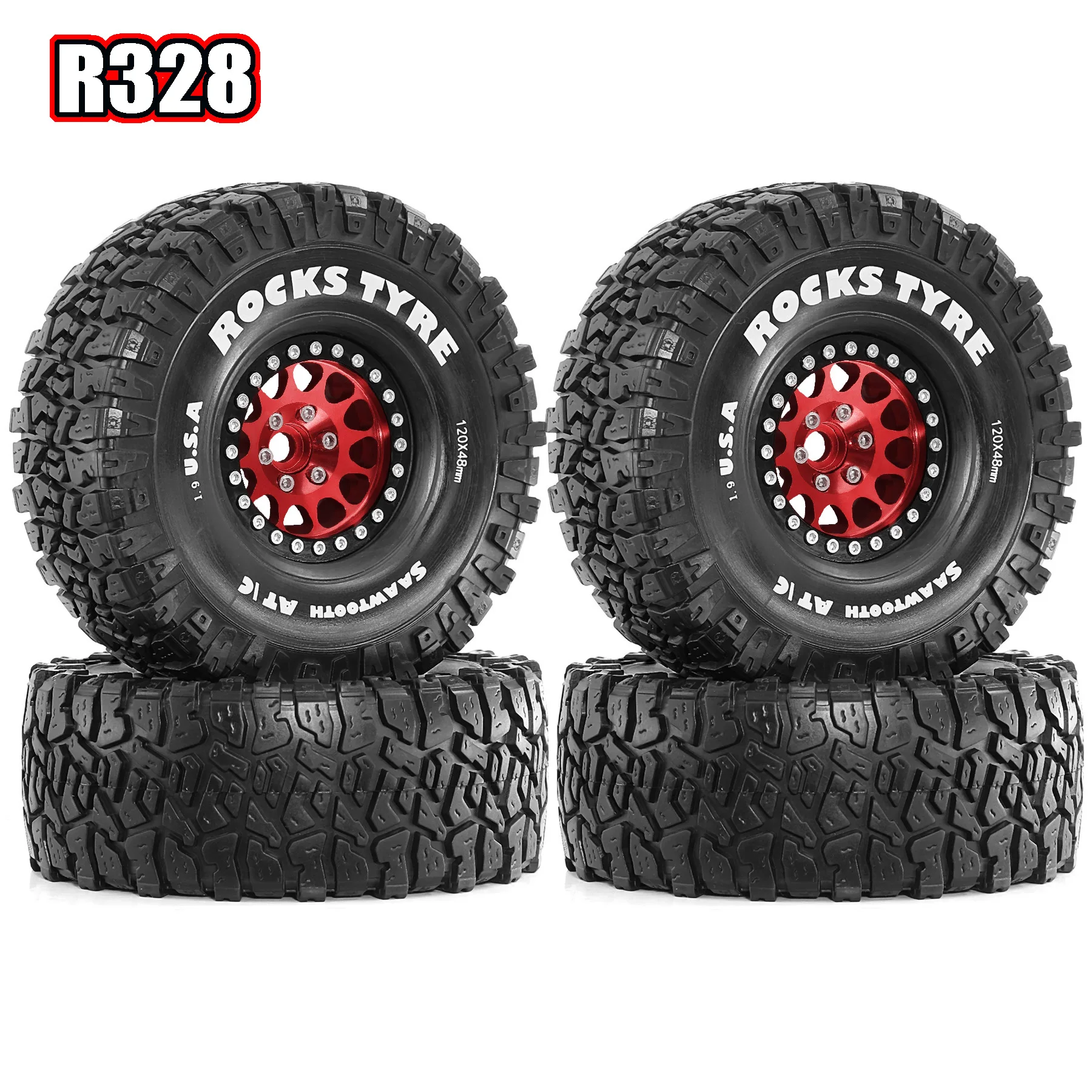 

4Pcs 120mm 1.9" 1/10 Crawler Tire 12mm Wheel Hex for RC Crawler Car Axial SCX10 90046 TRX4 TRX6 AXI03007 D90 Redcat Gen8