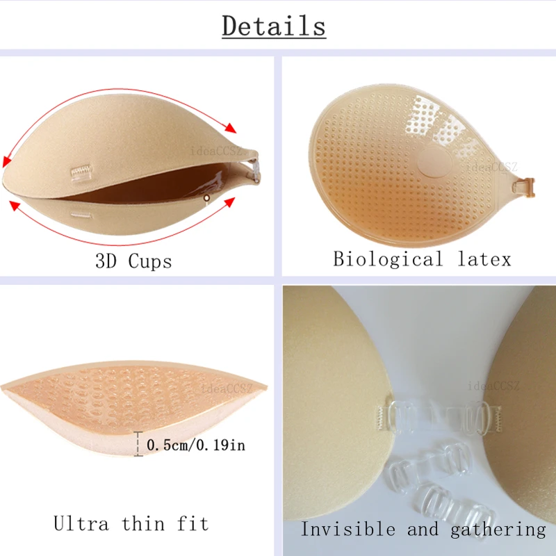 Invisible Adhesive Bra for Women Backless Strapless Push Up Sticky Silicone Wedding Underwear with Transparent Strap Reusable