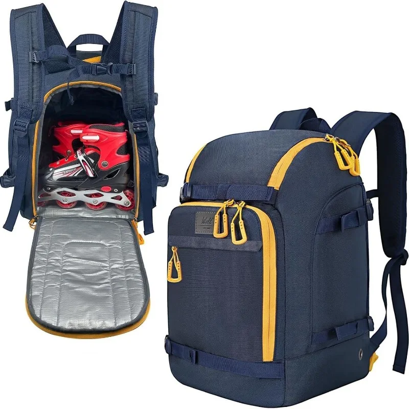 

Сумка для роликовых коньков для женщин и мужчин, сумка для коньков, рюкзак с верхним карманом для шлема для роликовых коньков, подходит для обуви до нас, мужская 13