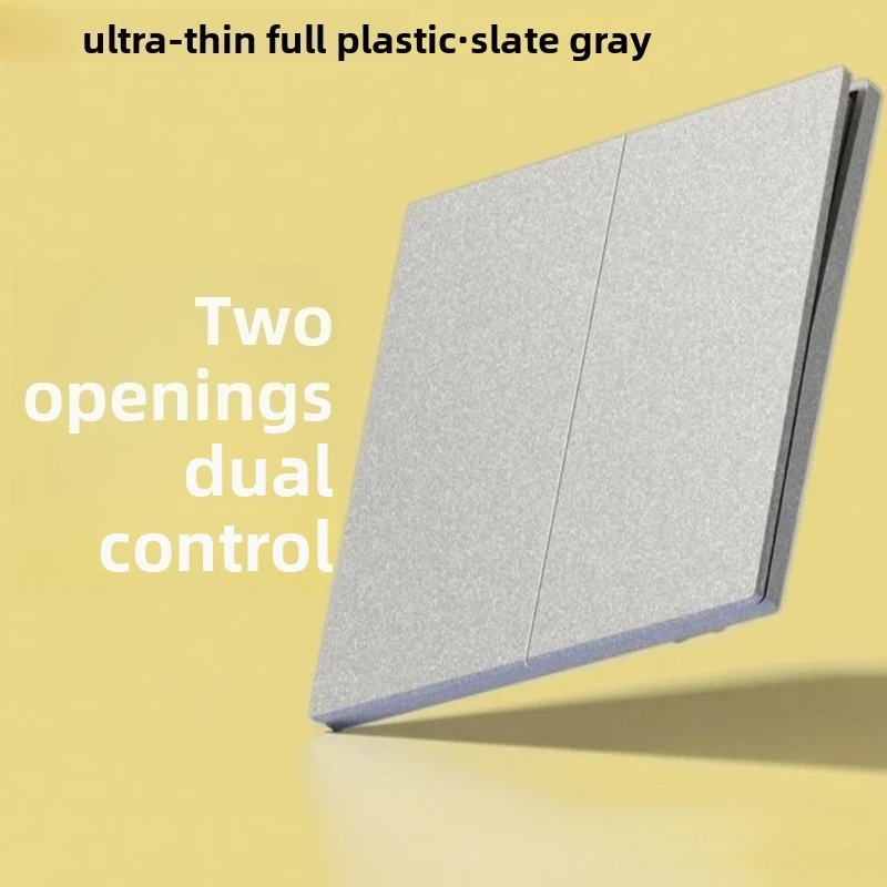 All Plastic Matte Gray Wall Switch 86 Type Concealed Installation Household Socket Panel
