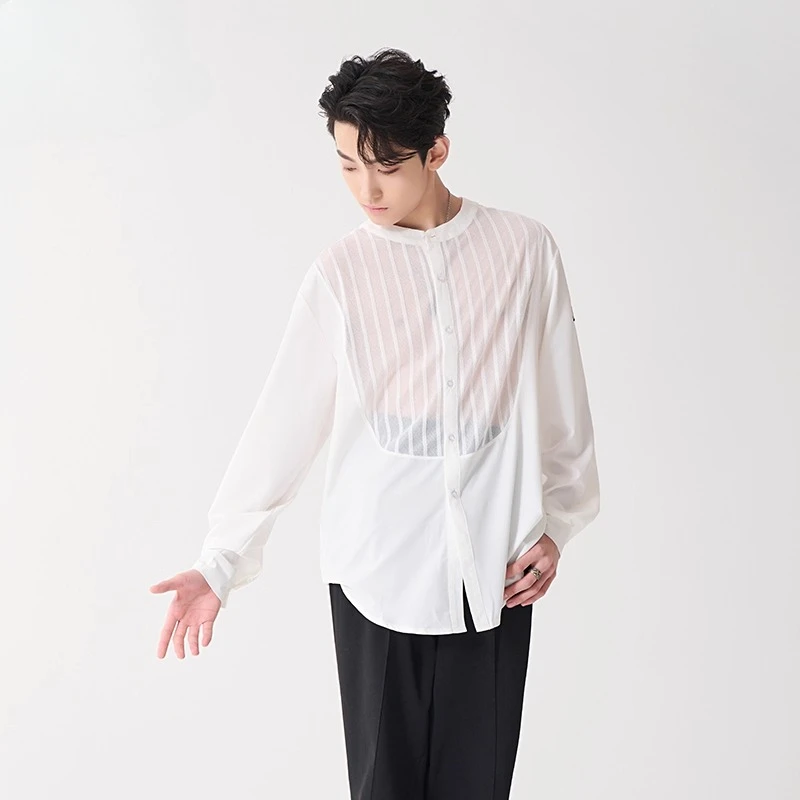 Maßgeschneiderte lateinamerikanische Gesellschaftstanzkleidung für Herren, hochwertiger professioneller Übungsanzug, langärmelige Oberteile, Performance-Kostüme