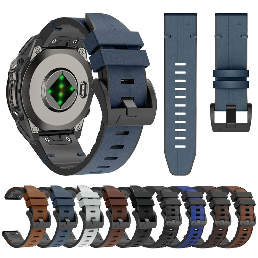 

Быстросъемный ремешок 26 мм 22 мм для Garmin Fenix 8 Pro 47 мм 51 мм AMOLED MicroLED Кожаный силиконовый ремешок Fenix E 6 6X 7 7X/Epix Браслет