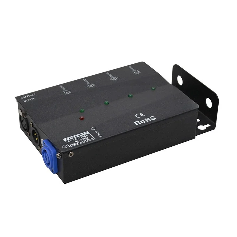 DMX512 lighting amplifier distributor, wedding stage performance signal transmission photoelectric isolation amplifier