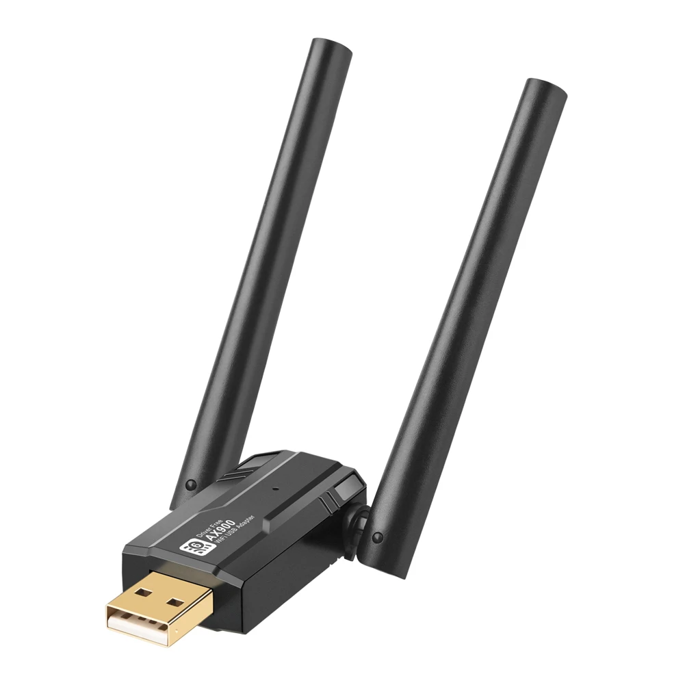 900Mbps USB WIFI 6 Kartu Jaringan 5dBi Antena Perolehan Tinggi Dual Band 2.4/5Ghz Adaptor Jaringan Nirkabel untuk PC Laptop Tablet