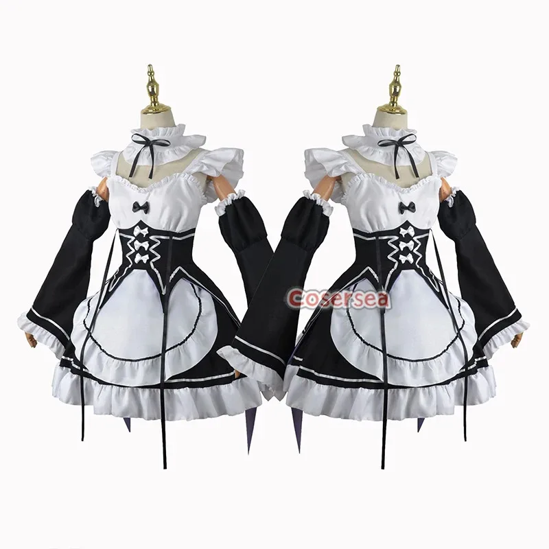 

Костюм Cosersea для косплея 2025 11, костюм Zero Sistem Starting Life in Another World Ram Rem, женское платье на Хэллоуин, униформа, наряд F