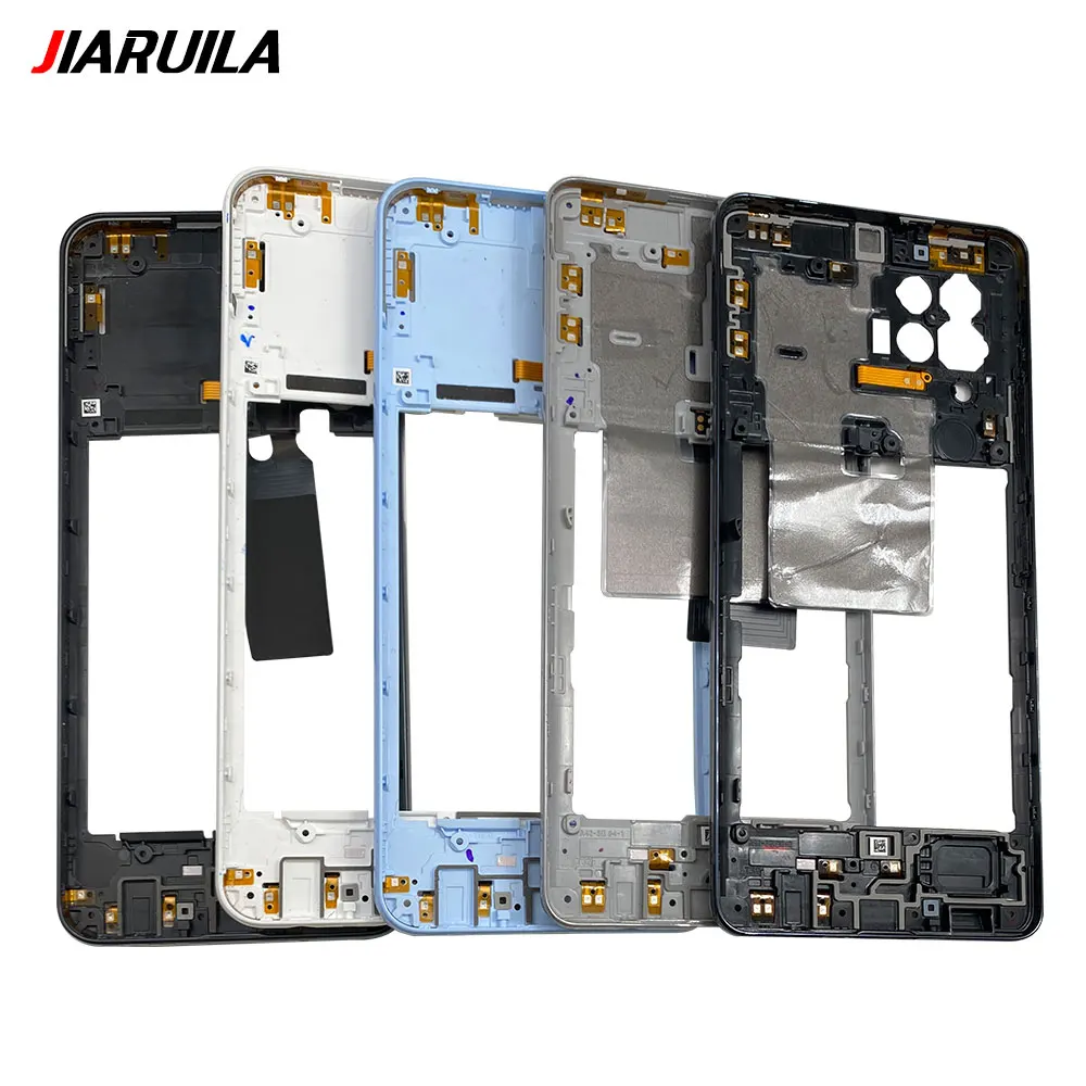 New For Samsung A23 4G A42 A23 5G Middle Bezel frame Antenna Case Cover Replacement Parts with NFC Flex Cable