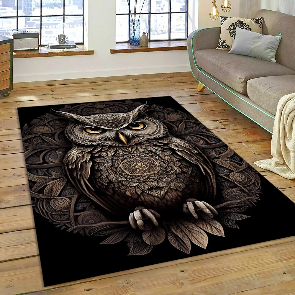 Owl Carpet Large Rug Cartoon Birds for Home Living Room Bedroom Sofa Doormat Decor Kids Play Area Rugs Carpet Non-slip Floor Mat