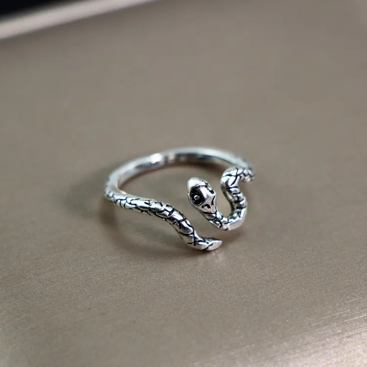 

REETI стерлингового серебра 925 пробы, винтажное кольцо со змеей для женщин, ювелирные изделия, регулируемое открытое кольцо для вечеринки, подарка на день рождения